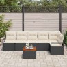 Ensemble de canapé de jardin avec coussin 7 pcs Noir polyrotin 528071528071