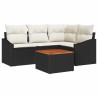Ensemble de canapé de jardin avec coussin 5 pcs Noir polyrotin 528072528072