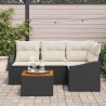 Ensemble de canapé de jardin avec coussin 5 pcs Noir polyrotin 528072528072