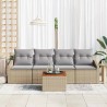 Ensemble de canapé de jardin avec coussin 5 pcs Beige polyrotin 528075528075