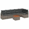 Ensemble de canapé de jardin avec coussin 7 pcs Gris polyrotin 528076528076