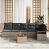 Ensemble de canapé de jardin avec coussin 7 pcs Gris polyrotin 528076528076
