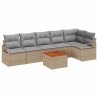 Ensemble de canapé de jardin avec coussin 7 pcs Beige polyrotin 528078528078