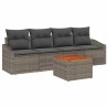 Ensemble de canapé de jardin avec coussin 5 pcs Gris polyrotin 528080528080