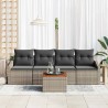 Ensemble de canapé de jardin avec coussin 5 pcs Gris polyrotin 528080528080