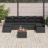 Ensemble de canapé de jardin avec coussin 8 pcs Noir polyrotin 528082528082