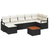 Ensemble de canapé de jardin avec coussin 8 pcs Noir polyrotin 528083528083