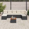 Ensemble de canapé de jardin avec coussin 8 pcs Noir polyrotin 528083528083