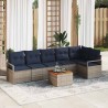 Ensemble de canapé de jardin avec coussin 7 pcs Gris polyrotin 528084528084