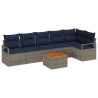 Ensemble de canapé de jardin avec coussin 7 pcs Gris polyrotin 528084528084