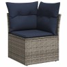 Ensemble de canapé de jardin avec coussin 7 pcs Gris polyrotin 528084528084
