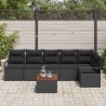 Ensemble de canapé de jardin avec coussin 7 pcs Noir polyrotin 528085528085