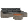 Ensemble de canapé de jardin avec coussin 6 pcs Gris polyrotin 528087528087