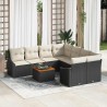 Ensemble de canapé de jardin avec coussin 9 pcs Noir polyrotin 528090528090