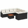 Ensemble de canapé de jardin avec coussin 9 pcs Noir polyrotin 528090528090