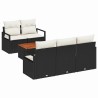 Ensemble de canapé de jardin avec coussin 6 pcs Noir polyrotin 528091528091
