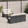 Ensemble de canapé de jardin avec coussin 6 pcs Noir polyrotin 528091528091