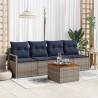 Ensemble de canapé de jardin avec coussin 5 pcs Gris polyrotin 528093528093