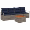 Ensemble de canapé de jardin avec coussin 5 pcs Gris polyrotin 528093528093