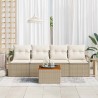 Ensemble de canapé de jardin avec coussin 5 pcs Beige polyrotin 528095528095