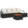 Ensemble de canapé de jardin avec coussin 6 pcs Noir polyrotin 528096528096