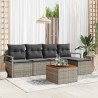 Ensemble de canapé de jardin avec coussin 6 pcs Gris polyrotin 528097528097
