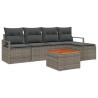 Ensemble de canapé de jardin avec coussin 6 pcs Gris polyrotin 528097528097