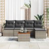 Ensemble de canapé de jardin avec coussin 6 pcs Gris polyrotin 528097528097