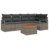 Ensemble de canapé de jardin avec coussin 6 pcs Gris polyrotin 528099528099