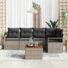 Ensemble de canapé de jardin avec coussin 6 pcs Gris polyrotin 528099528099