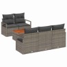Ensemble de canapé de jardin avec coussin 6 pcs Gris polyrotin 528100528100