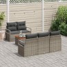 Ensemble de canapé de jardin avec coussin 6 pcs Gris polyrotin 528100528100