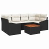 Ensemble de canapé de jardin avec coussin 7 pcs Noir polyrotin 528102528102