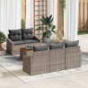 Ensemble de canapé de jardin avec coussin 6 pcs Gris polyrotin 528104528104