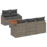 Ensemble de canapé de jardin avec coussin 6 pcs Gris polyrotin 528104528104