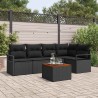 Ensemble de canapé de jardin avec coussin 6 pcs Noir polyrotin 528105528105
