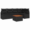 Ensemble de canapé de jardin avec coussin 6 pcs Noir polyrotin 528105528105