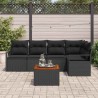 Ensemble de canapé de jardin avec coussin 6 pcs Noir polyrotin 528105528105