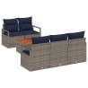 Ensemble de canapé de jardin avec coussin 6 pcs Gris polyrotin 528106528106