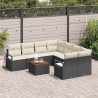 Ensemble de canapé de jardin avec coussin 9 pcs Noir polyrotin 528108528108