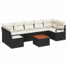Ensemble de canapé de jardin avec coussin 8 pcs Noir polyrotin 528109528109
