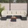 Ensemble de canapé de jardin avec coussin 8 pcs Noir polyrotin 528109528109