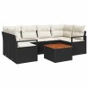 Ensemble de canapé de jardin avec coussin 7 pcs Noir polyrotin 528110528110