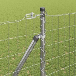 Clôture avec poteau Argenté 1,6 x 10 m Acier 528121528121