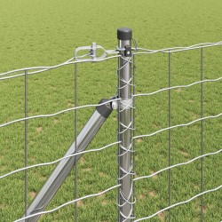 Clôture avec poteau Argenté 1,2 x 25 m Acier 528124528124