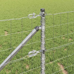 Clôture avec poteau Argenté 1 x 25 m Acier 528127528127
