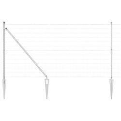 Clôture avec poteau Argenté 1,2 x 25 m Acier 528128528128