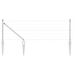 Clôture avec poteau Argenté 0,6 x 10 m Acier 528141528141