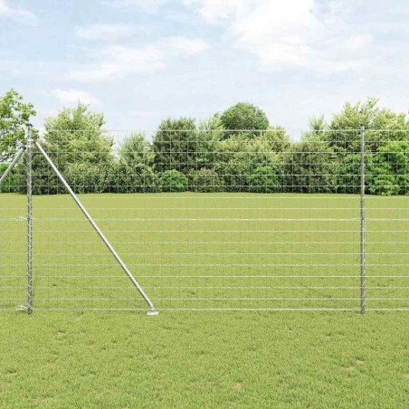 Clôture avec poteau Argenté 1,6 x 10 m Acier 528143528143
