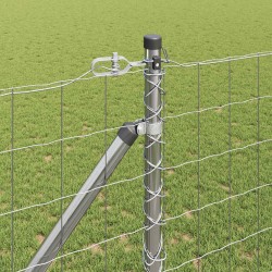 Clôture avec poteau Argenté 1,4 x 10 m Acier 528145528145